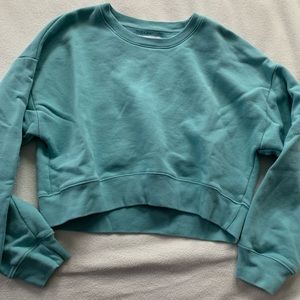 Aritzia TNA cropped blue crew